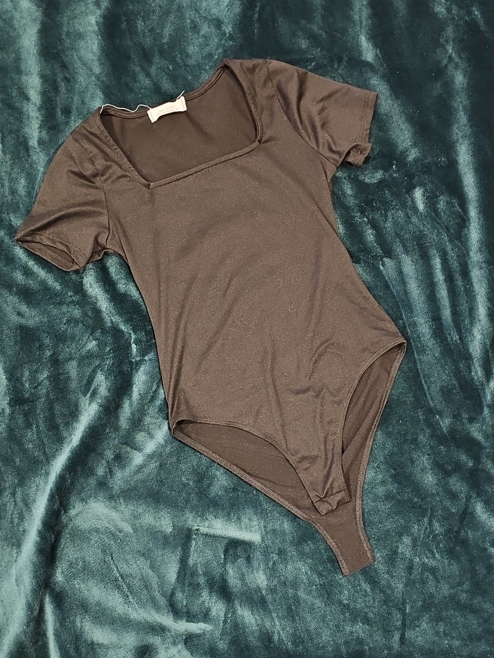 Walking on Sunshine Brown Bodysuit Juniors Medium Fitted Stretch Runs Small NWOT